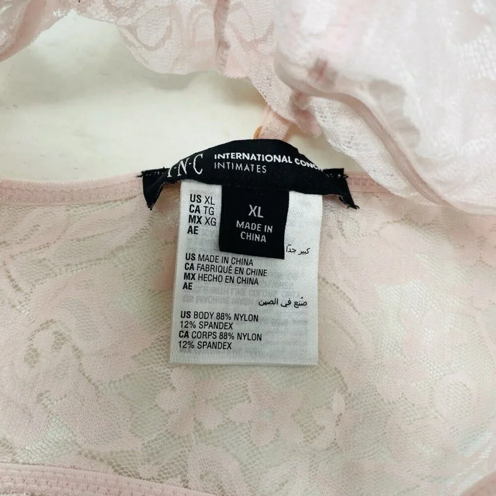 INC International Concepts Womens Size XL Lace Bralette Lingerie Rose Pink 461